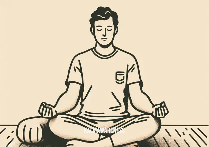 what are the three components of mindfulness _ Image: A person sitting cross-legged on a meditation cushion, closing their eyes and taking a deep breath. Image description: A person meditating, seated on a cushion with closed eyes.