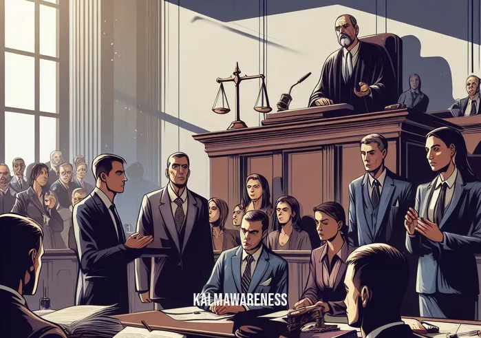grimesey _ Image: A courtroom scene with a judge, lawyers, and concerned onlookers, as justice is served.Image description: A courtroom where justice prevails, as legal proceedings unfold to address the "Grimesey" issue, bringing a sense of closure.