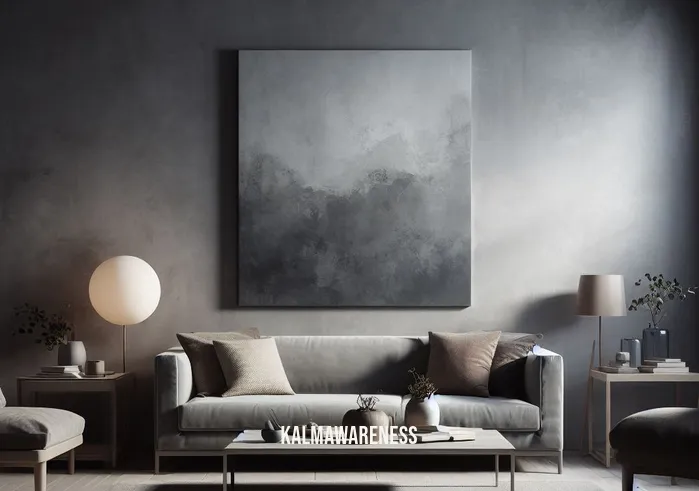 mindful gray accent colors _ Image: A living room with walls painted in a dull, outdated gray, devoid of life or vibrancy. Image description: The room feels gloomy, lacking energy or inspiration. The gray walls dominate the space, making it seem unwelcoming.