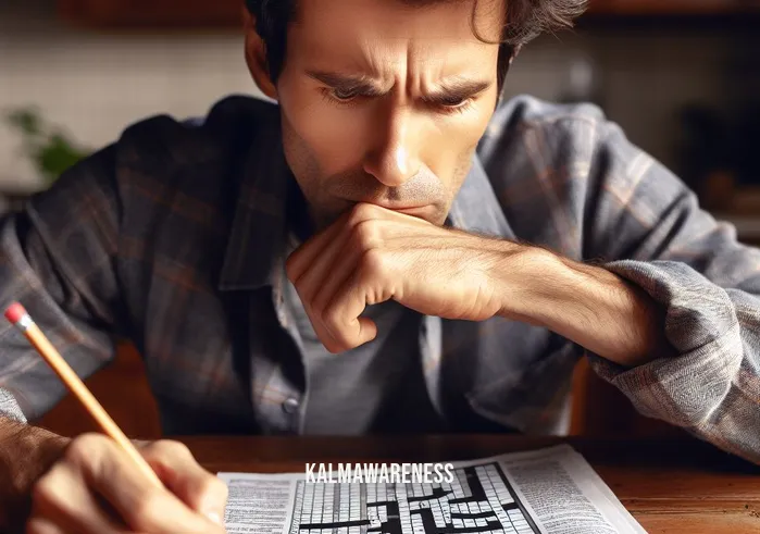 nourished crossword _ Image: A person sitting at the kitchen table, furrowing their brows, holding a pencil, and staring intently at an unfinished crossword puzzle. Image description: A determined individual deep in thought, working hard to solve the crossword puzzle with intense focus.