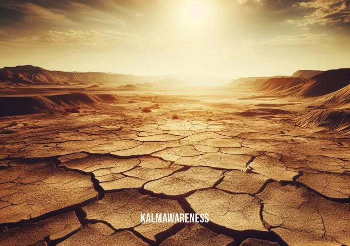 need rain _ Image: A barren, cracked desert landscape under a scorching sun.Image description: A parched, lifeless desert stretches to the horizon, its cracked earth a testament to the relentless drought.