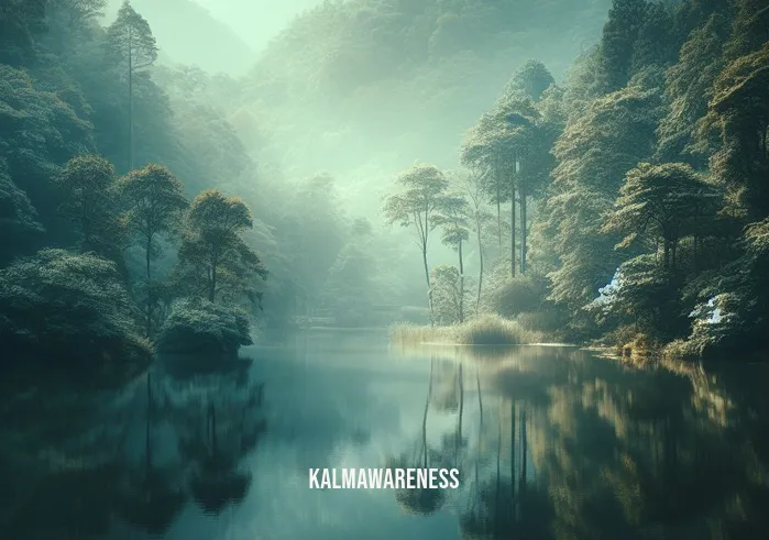 aa guided meditation _ Image: A serene natural landscape with a calm lake and a peaceful forest. Image description: Tranquil nature scene with a reflective lake and lush forest.