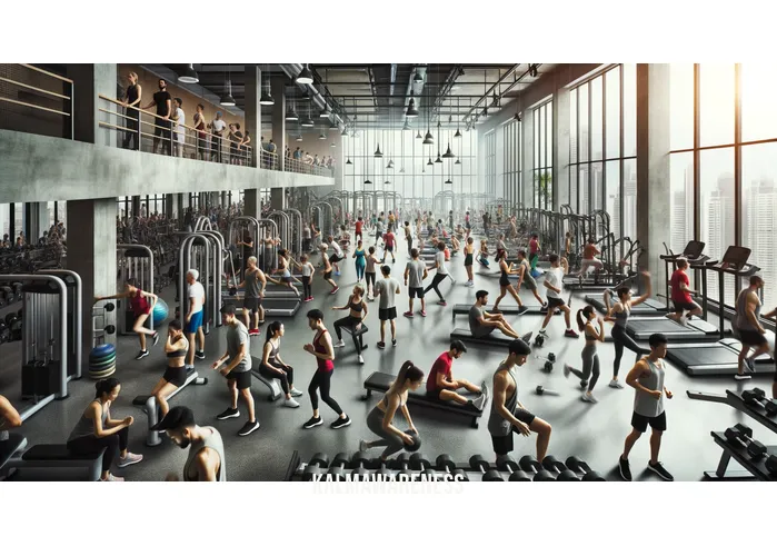 our bodys _ Image: A crowded gym with individuals of various ages and fitness levels working out with determination. Image description: A diverse group of people sweating it out at the gym, highlighting the importance of physical fitness in our lives.