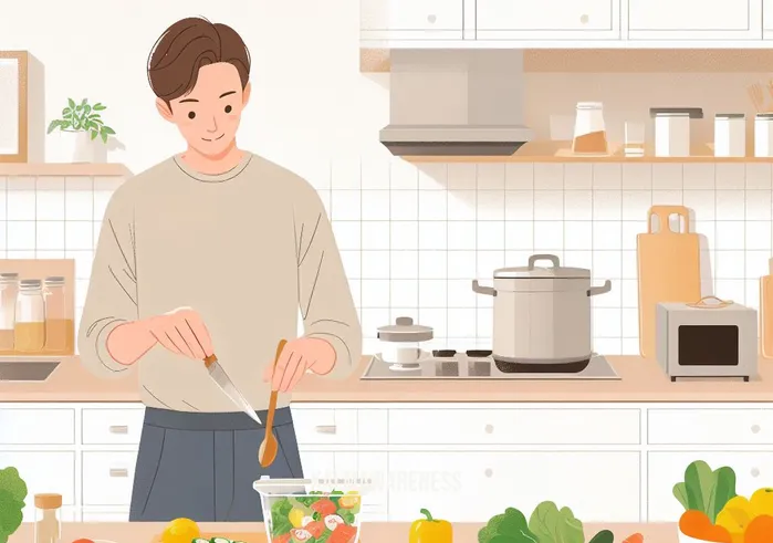 getting over it present _ Image: A person preparing a healthy meal in a well-organized kitchen.Image description: A person confidently preparing a nutritious meal in a tidy, well-organized kitchen, showcasing a sense of control and wellness.