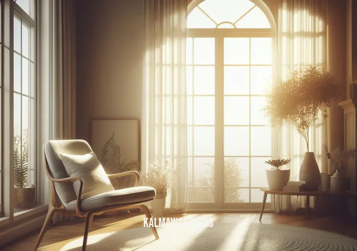 7 second morning ritual _ Image: A serene, sunlit room with a cozy chair by the window, bathed in morning light.Image description: A calm environment inviting relaxation and reflection.