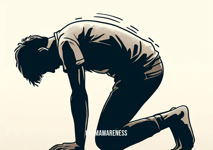 does putting your hands above your head help you breathe _ Image: A person hunched over, struggling to breathe, with their hands by their sides.Image description: A person in distress, hunched over and struggling to breathe, their hands by their sides as they try to catch their breath.