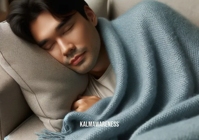 falling asleep clipart _ Image: The person is now resting comfortably on a couch, covered with a blanket, peacefully asleep. Image description: After taking a break, the person is now peacefully asleep on a couch, under a cozy blanket.