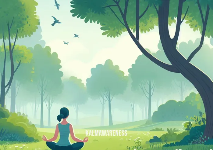 in my healing era _ Image: A serene outdoor scene with a person practicing yoga on a lush green meadow, surrounded by tall trees and chirping birds. They are in a peaceful, meditative pose, connecting with nature.Image description: A person practicing yoga in a serene outdoor setting, surrounded by nature, finding inner peace and serenity through meditation.