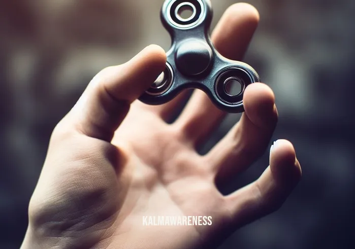 fidget spinner activities _ Image: A fidget spinner being picked up and spun by the person. Image description: The person
