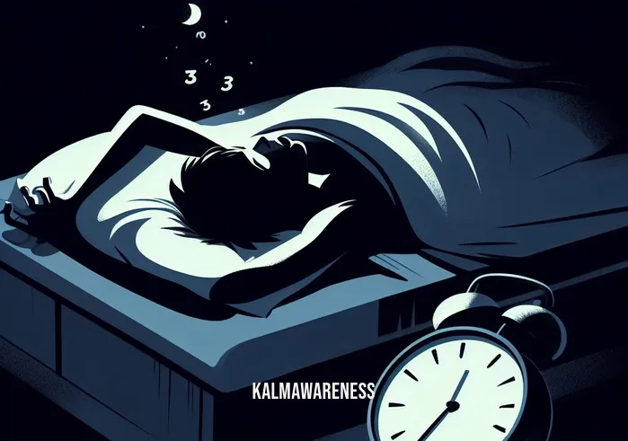 eft tapping for sleep _ Image: A person lying awake in bed, tossing and turning, with a clock showing 3:00 AM. Image description: A sleepless night, as a person struggles to find rest amidst the darkness.