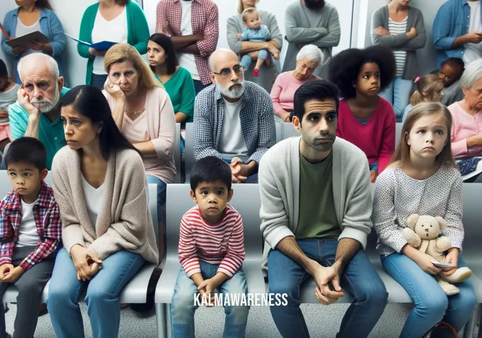 dr mark bertin _ Image: A busy clinic waiting room, filled with anxious parents and fidgety children.Image description: Parents wearing worried expressions as they wait to see Dr. Mark Bertin, seeking help for their children