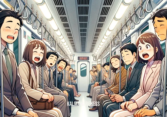emotional rush _ Image: The subway finally arrives at the next station. Image description: Passengers collectively breathe a sigh of relief as they see the platform approaching.