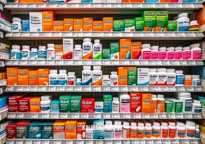 frequency for headache _ Image: A pharmacy shelf filled with various headache relief medications. Image description: A pharmacy aisle stocked with pain relievers and headache remedies.