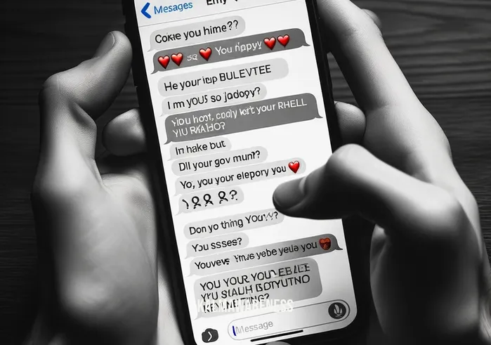 jealousy is poison _ Image: A smartphone screen showing text messages filled with accusations and mistrust, causing further turmoil in the relationship.Image description: A smartphone screen displays a series of heated text messages between the couple, highlighting jealousy-driven accusations. The tension escalates as their words become more hurtful and divisive.
