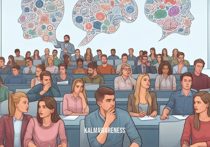 goldstein cognitive psychology _ Image: A classroom filled with students, some looking puzzled, others engaged in discussion. Image description: A lecture hall during a cognitive psychology class, students grappling with complex concepts.