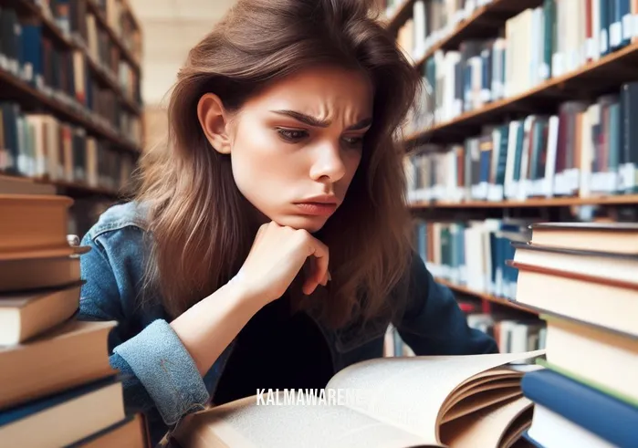 goldstein cognitive psychology _ Image: A young woman at a library, surrounded by books and research materials, furrowing her brows as she reads. Image description: A student immersed in studying cognitive psychology, seeking answers among countless texts.