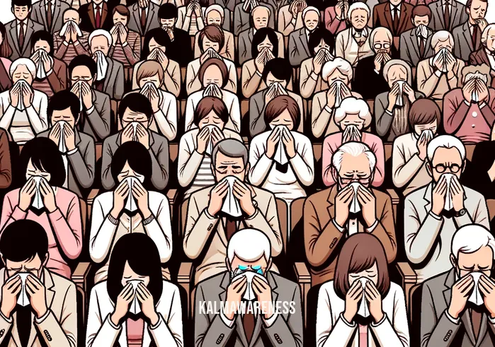 grand gesture definition _ Image: People in the audience, wiping tears from their eyes, moved by the speech. Image description: Emotionally touched spectators wiping away tears.