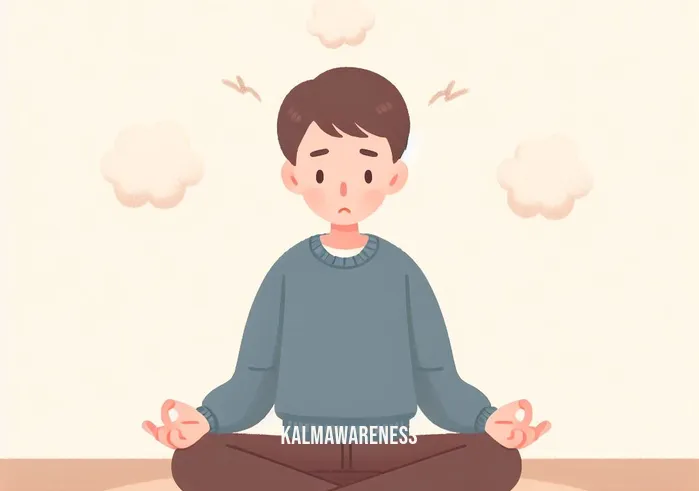 fall asleep fast meditation _ Image: A person sitting cross-legged on a cozy rug, attempting to meditate but still looking anxious.Image description: Now, the same person sits cross-legged on a plush rug, attempting to meditate, but their troubled thoughts are still evident.