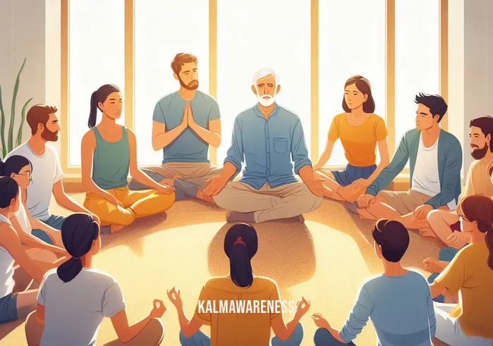 jon kabat zinn mindfulness for beginners download _ Image: A group of people in a mindfulness workshop, sitting in a circle, listening to Jon Kabat-Zinn