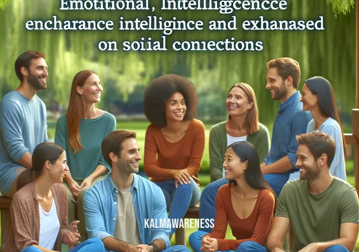 the mindful brain dan siegel _ In the second image, the same group of people are now interacting positively with each other in the same park setting. They are smiling, discussing, and sharing experiences in pairs or small groups, illustrating the social and communal aspects of mindfulness. This image symbolizes the progression from personal mindfulness practice to the application of these principles in enhancing social connections and emotional intelligence, aligning with Dan Siegel