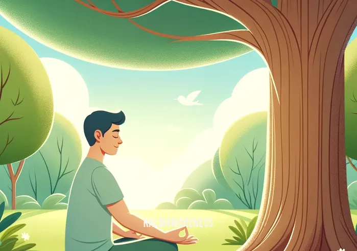 which of the following statements about mindfulness is false? _ A person sitting peacefully under a tree in a serene park, eyes closed, with a gentle smile, practicing mindfulness meditation. The sun is filtering through the leaves, creating a tranquil ambiance. This image symbolizes the true essence of mindfulness as a practice of being present and fully engaged in the moment without judgment.