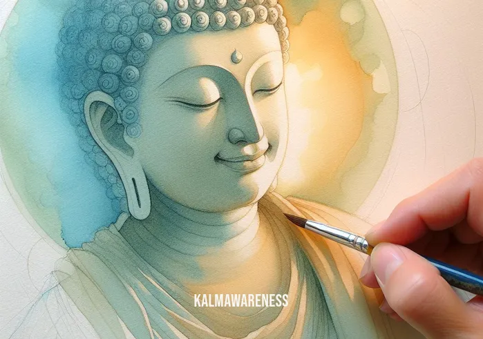 simple buddha drawing happy _ The drawing progresses with the addition of light watercolor washes. Soft hues of blue and green gently color the Buddha