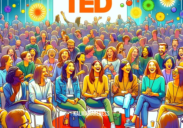 ted talk joy _ In the next scene, members of the audience are seen engaging in a group activity, following the speaker