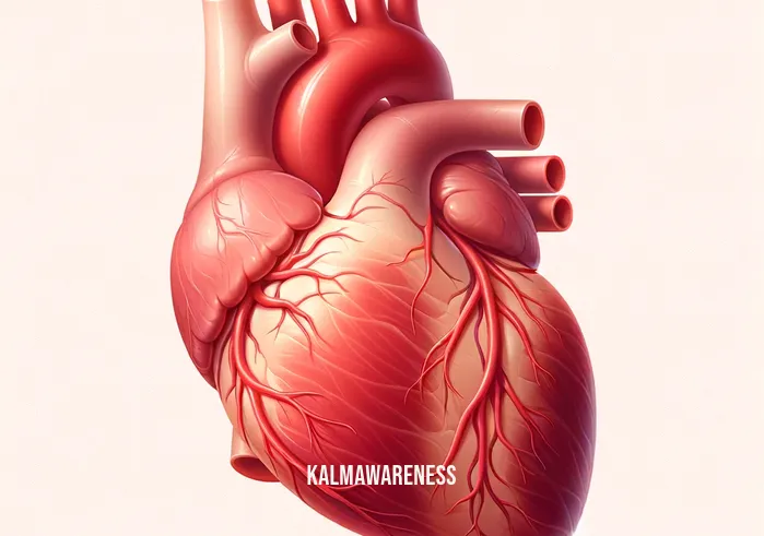 simple human heart _ A digital illustration showing a simple human heart, depicted in a realistic style, with a focus on the organ