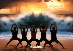 four person yoga pose