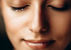 mindful listening exercise _ Image: A close-up of a person's face, now calm and peaceful, showing the effects of mindful listening. Image description: A close-up of a person's face, now serene and content, reflecting the positive impact of mindful listening.