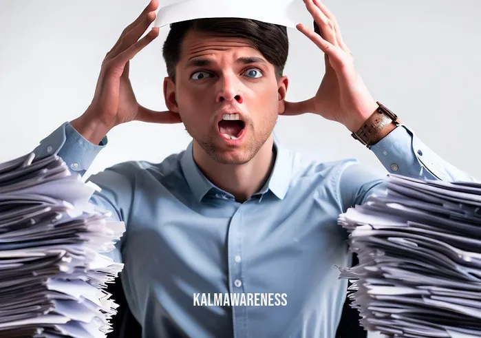 mindfulness jar for adults _ Image: The person, now reenergized, organizes their desk with a clear mind, papers neatly stacked. Image description: The individual, with a clear mind, organizes their desk with papers neatly stacked.