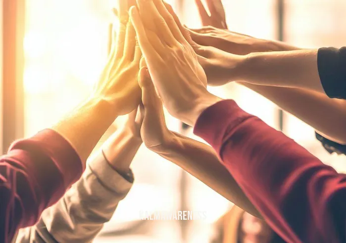 one mindfully _ Image: A high-five shared among team members, celebrating successful completion of a project, radiating a sense of accomplishment. Image description: A united team reveling in their collective achievements.