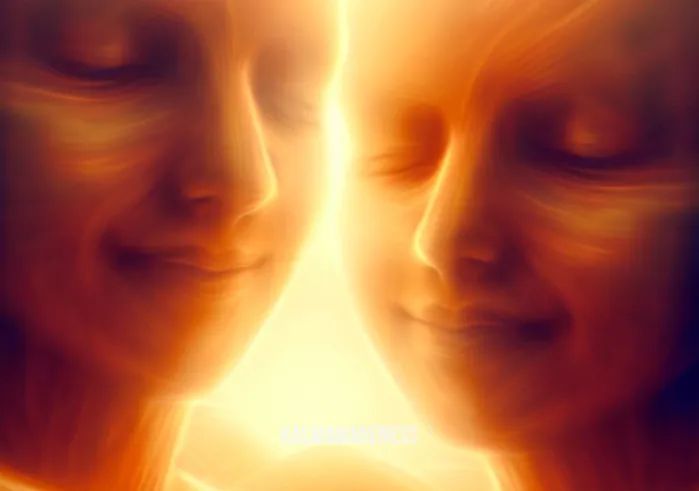 seeing faces during meditation _ Image: An image of two individuals warmly embracing, their faces radiating contentment, a symbol of the inner peace found through meditation. Image description: Two people warmly embracing, faces radiating contentment, symbolizing the inner peace achieved through meditation.