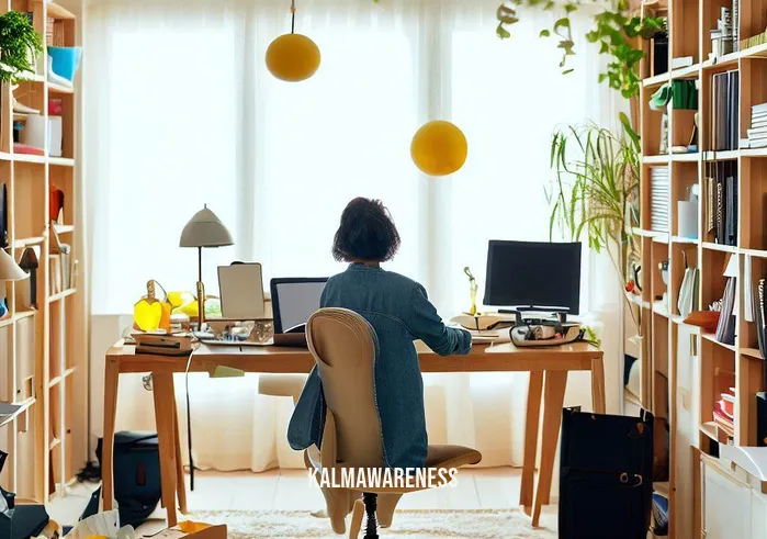 hour long guided meditation _ Image: The room is immaculately organized, and the person is working at their desk with renewed focus and energy.Image description: A tidy, well-organized workspace, and the individual back to work, now with improved concentration and clarity.