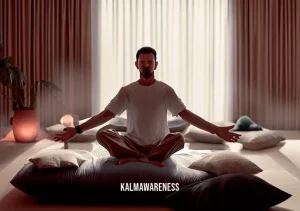 can you meditate lying down on bed _ Image: The final image shows the person gracefully transitioning from their bed to a meditation cushion on the floor, demonstrating mastery of meditating in a lying position.Image description: The room is a harmonious sanctuary, with the individual confidently meditating on the floor, fully embracing the art of lying-down meditation.