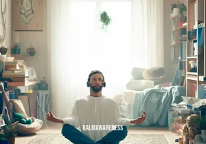 detox meditation _ Image: The once cluttered space is now serene and well-organized, with the person radiating a sense of calm and clarity. Image description: The room radiates serenity, meticulously arranged, while the person exudes inner peace and clarity.