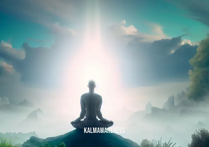 meditation in a sentence _ Image: The meditator in a state of deep tranquility, surrounded by a serene landscape with clear skies and lush nature. Image description: Finally, the meditator achieves profound tranquility, surrounded by a serene landscape of clear skies and lush nature.