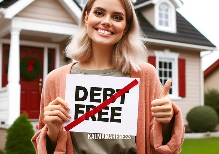rosie osmun _ Image: A content Rosie Osmun stands in front of her home, where she proudly displays a "Debt-Free" sign, celebrating her successful journey to financial stability.Image description: Rosie Osmun, debt-free and elated, celebrates her financial success at her home, marking the resolution of her financial problems.