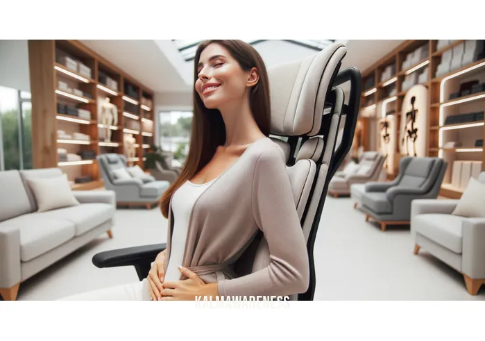 relax the back chair manual _ Image: The person is now trying out the Relax the Back chair in a showroom, their posture visibly improving, and a smile of relief on their face.Image description: In a showroom, the individual test-sits the Relax the Back chair, their posture noticeably improved, and a contented smile on their face.