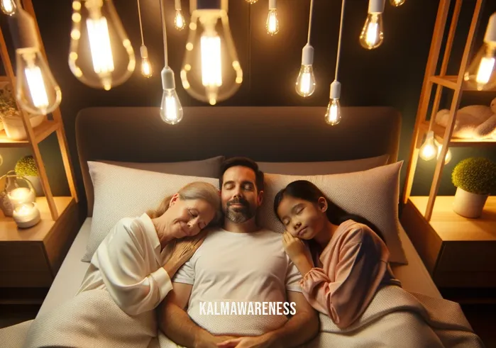 ge led relax _ Image: A happy family asleep in their comfortable, well-lit bedrooms, thanks to GE LED Relax bulbs.Image description: In their brightly lit bedrooms, the family members are peacefully asleep. The GE LED Relax bulbs provide them with comfort and restful sleep, ensuring a refreshed start to their day.