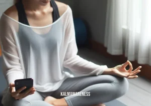 mindful harmony app _ Image: The person with a relaxed posture, sitting cross-legged on a yoga mat, practicing mindfulness and meditation with the app.Image description: The same individual now sits with a relaxed posture, cross-legged on a yoga mat, fully immersed in practicing mindfulness and meditation using the Mindful Harmony app.