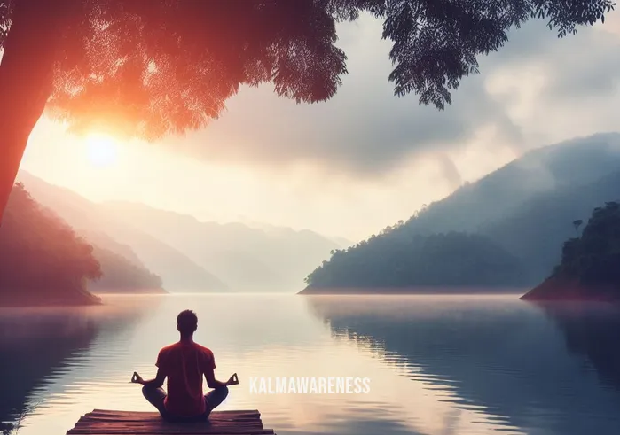 mindful weight loss _ Image: A person doing yoga by a tranquil lake, finding inner peace and balance as they focus on their well-being.Image description: A person practices yoga by a tranquil lake, finding inner peace and balance through mindful movement and connection with nature.