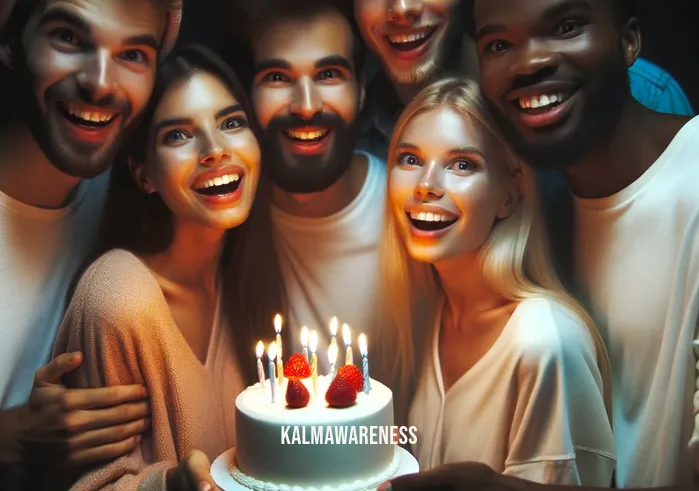 beautiful soul happy birthday moon _ Image: Friends surprising someone with a birthday cake as the moonlight illuminates their smiles. Image description: A birthday surprise, the cake glowing under the moon's gentle light.