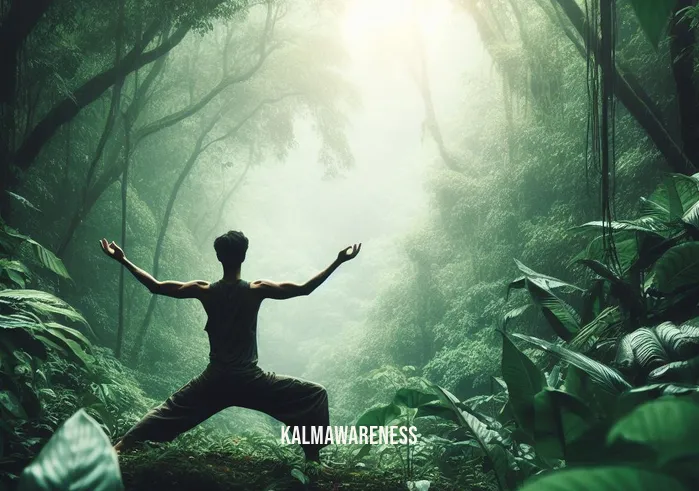 brain waves anxiety _ Image: A person engaging in a yoga session, surrounded by lush greenery, striking a powerful and calming pose.Image description: Amidst lush greenery, a person practices yoga, finding strength and calmness in a powerful pose, symbolizing their journey to overcome anxiety.
