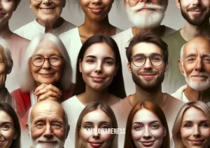 5 minute loving kindness meditation _ Image: Smiles and expressions of peace on the faces of the same group, now radiating warmth and kindness. Image description: The group's faces transformed, exuding serenity and compassion.