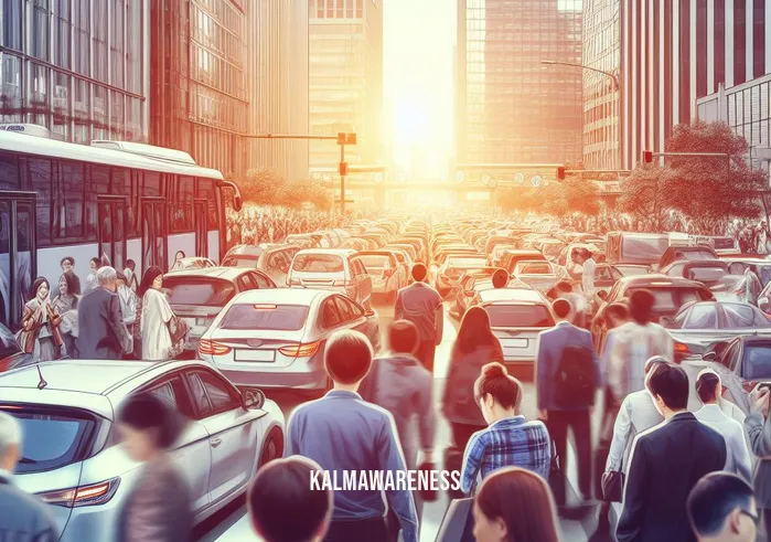 no is a complete sentence quote _ Image: A bustling city street during rush hour, filled with people and vehicles. Image description: Commuters are stuck in heavy traffic, frustration evident on their faces.
