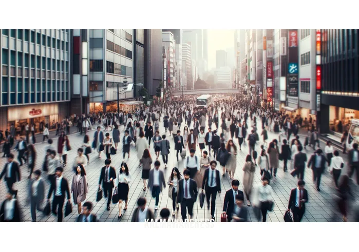 no matter where you go there you are _ Image: A crowded and chaotic city street during rush hour, with people rushing in different directions.Image description: Amidst the hustle and bustle of a city, commuters jostle for space, seemingly lost in the chaos.