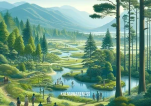 opposite of tame _ Image: A serene, harmonious forest landscape with hikers and families enjoying the beauty of the revitalized ecosystem. Image description: People and nature coexisting in balance, illustrating the positive impact of conservation efforts.