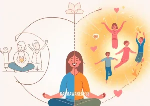 guided meditation for happiness _ Image: The same person, now radiating happiness, engages in meaningful connections and activities with loved ones.Image description: They have discovered true happiness through guided meditation and are sharing it with others.