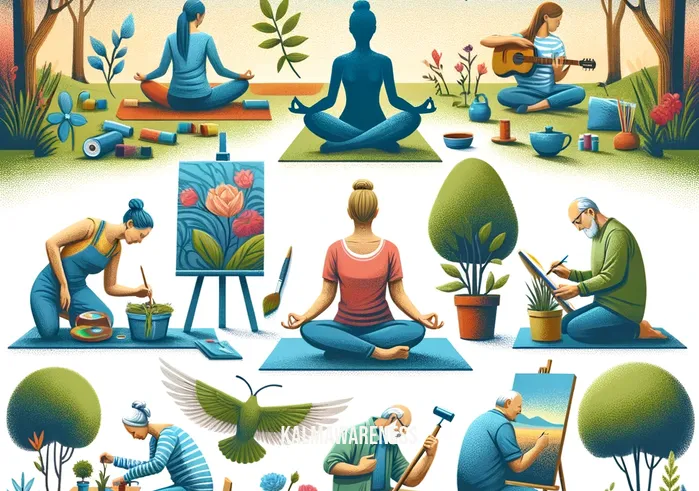 deep healing _ The second step of deep healing illustrated through an image of a diverse group of individuals, each engaged in a different therapeutic activity such as yoga, painting, and gardening in a peaceful outdoor setting. This image represents the diverse paths to healing and the importance of finding a personal approach that resonates with each individual's needs and preferences.